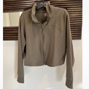 Old Navy Dynamic Fleece Crop Zip Jacket Heritage Green Plus 2X